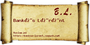 Bankós Lóránt névjegykártya