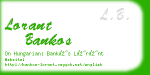 lorant bankos business card